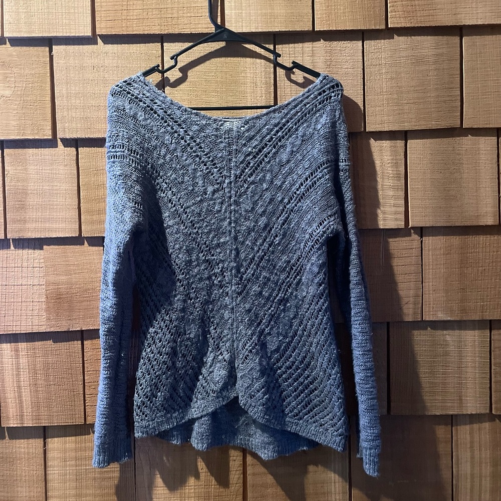 Cloud Chaser Off-the-Shoulder Gray Sweater